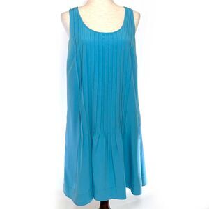 Lauren Ralph Lauren Blue Pleated Shift Dress Women's Size 10
